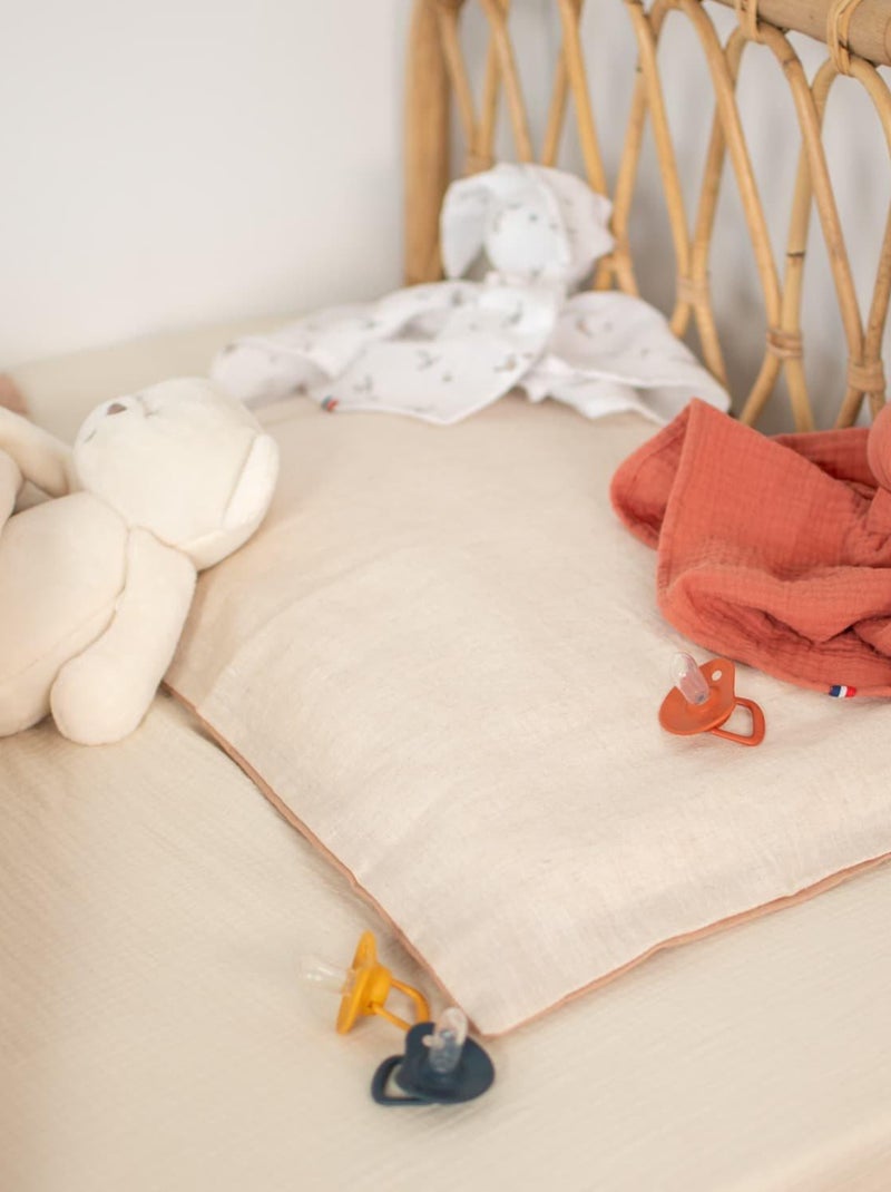 SEVIRA KIDS | Taie d'oreiller réversible en Lin lavé Beige - Kiabi