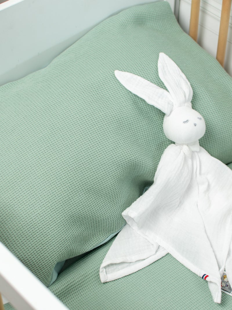 SEVIRA KIDS | Taie d'oreiller unie en coton nid d'abeille Vert - Kiabi