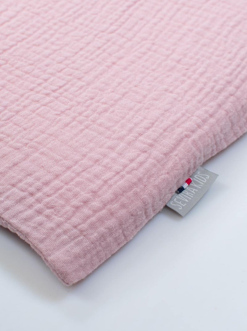 SEVIRA KIDS | Taie d'oreiller unie en double gaze de coton Rose - Kiabi