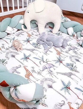 SEVIRA KIDS | Tapis de parc tapis d'éveil réversible Safari
