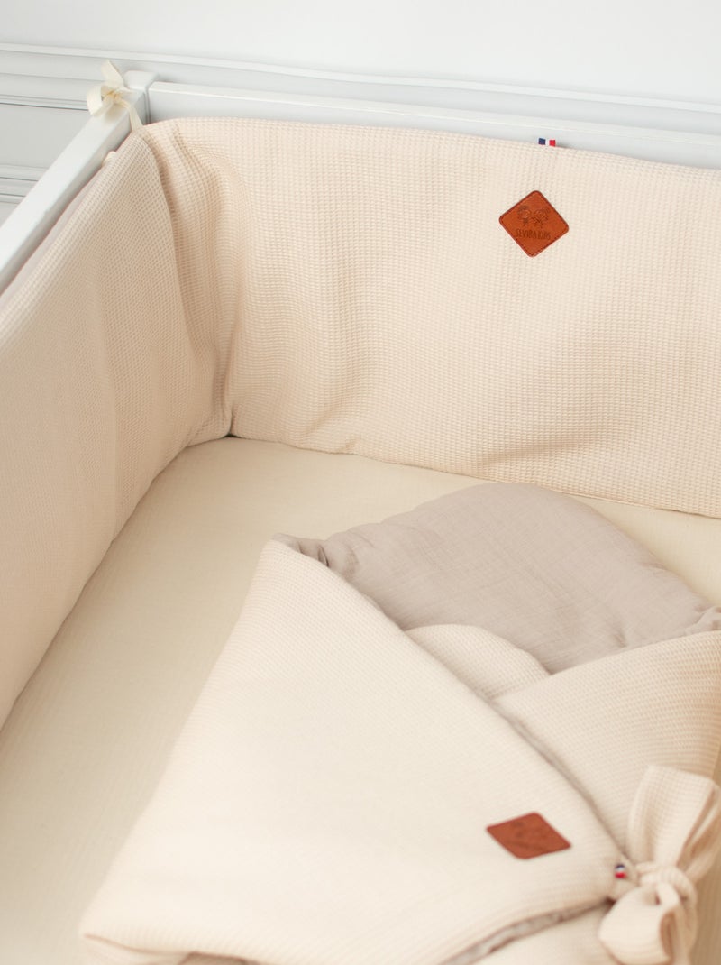 SEVIRA KIDS | Tour de lit universel en gaze de coton Nid d'abeille Beige - Kiabi