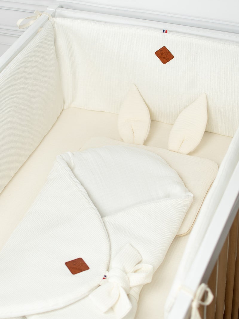 SEVIRA KIDS | Tour de lit universel en gaze de coton Nid d'abeille Ecru - Kiabi