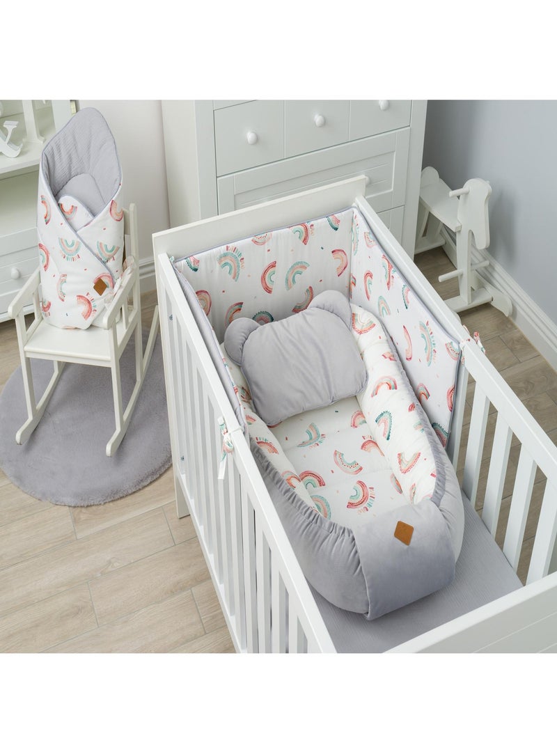 SEVIRA KIDS | Tour de lit universel et réversible RAINBOW Gris - Kiabi