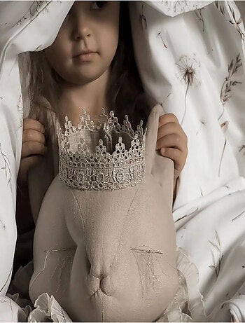 SEVIRA KIDS | Trophée mural Chat en lin – décoration chambre bébé enfant