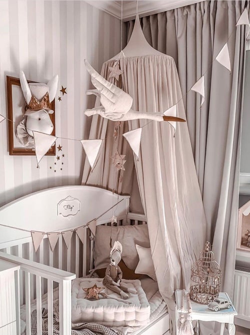SEVIRA KIDS | Trophée mural Cigogne en lin beige – décoration chambre bébé enfant - Kiabi