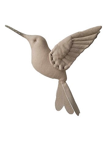 Sevira kids | trophée mural colibri en lin – décoration chambre bébé enfant