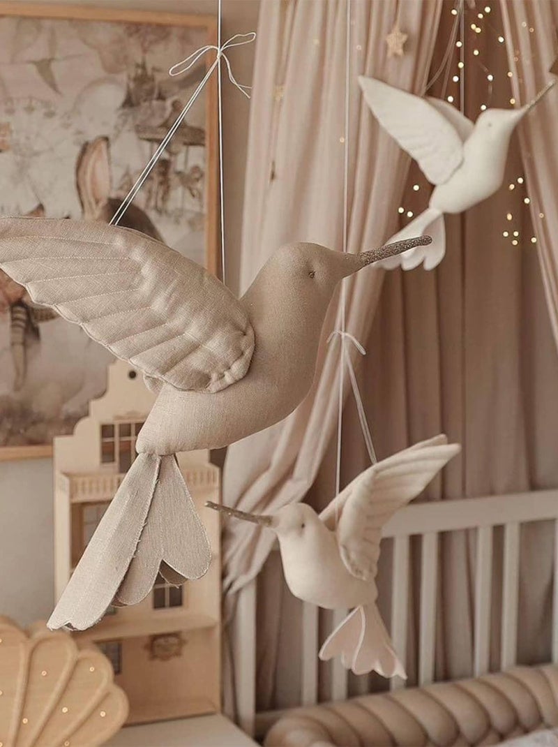 SEVIRA KIDS | Trophée mural Colibri en lin – décoration chambre bébé enfant Beige - Kiabi