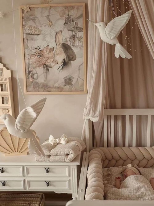 SEVIRA KIDS | Trophée mural Colibri en lin – décoration chambre bébé enfant - Kiabi