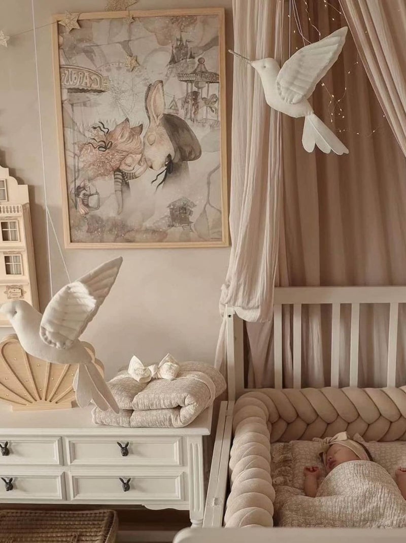 SEVIRA KIDS | Trophée mural Colibri en lin – décoration chambre bébé enfant Ecru - Kiabi