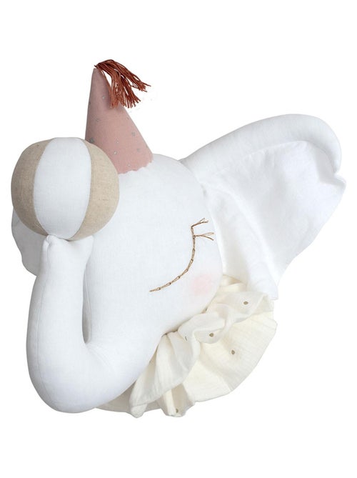 SEVIRA KIDS | Trophée mural Éléphant en lin – décoration chambre bébé enfant - Kiabi