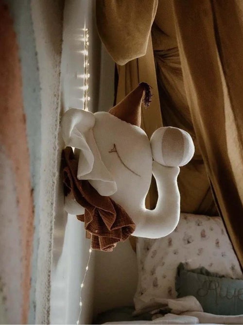 SEVIRA KIDS | Trophée mural Éléphant en lin – décoration chambre bébé enfant - Kiabi