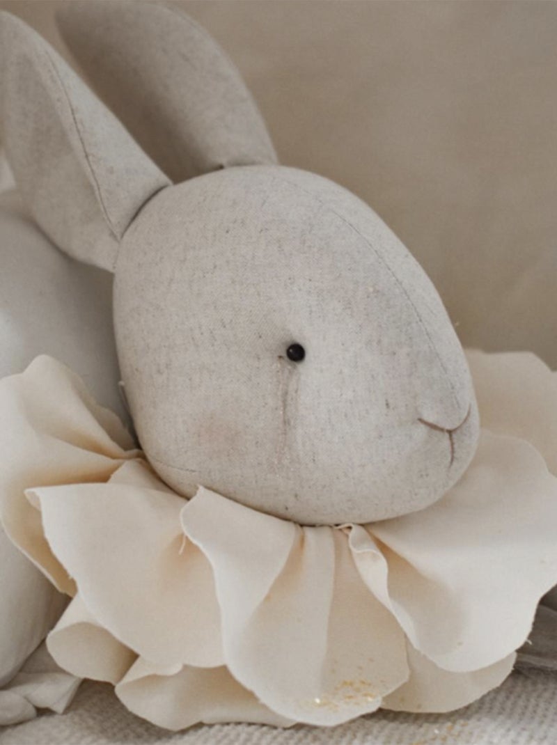 SEVIRA KIDS | Trophée mural Lapin Flora en lin – décoration chambre bébé enfant Ecru - Kiabi