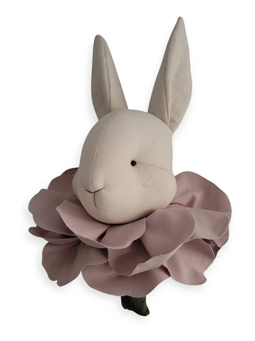 SEVIRA KIDS | Trophée mural Lapin Flora en lin – décoration chambre bébé enfant - Kiabi