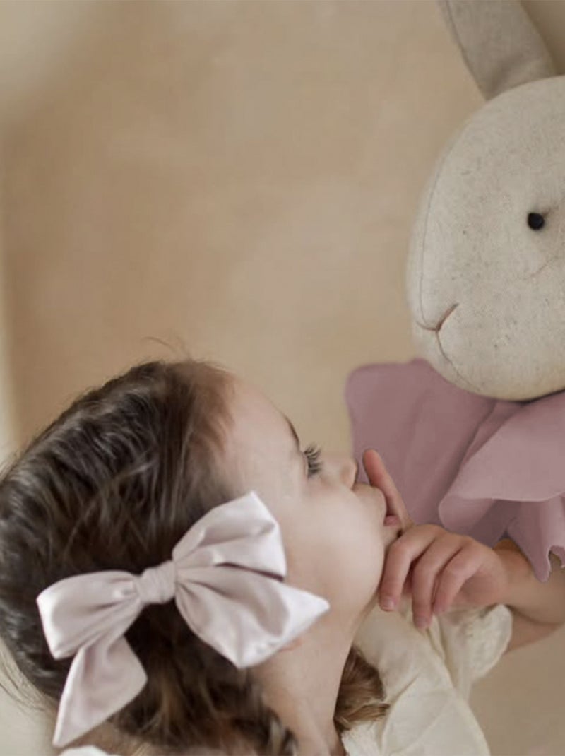 SEVIRA KIDS | Trophée mural Lapin Flora en lin – décoration chambre bébé enfant Rose - Kiabi