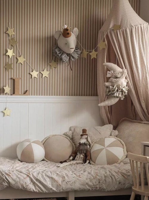SEVIRA KIDS | Trophée mural lune Venise en lin – décoration chambre bébé enfant - Kiabi