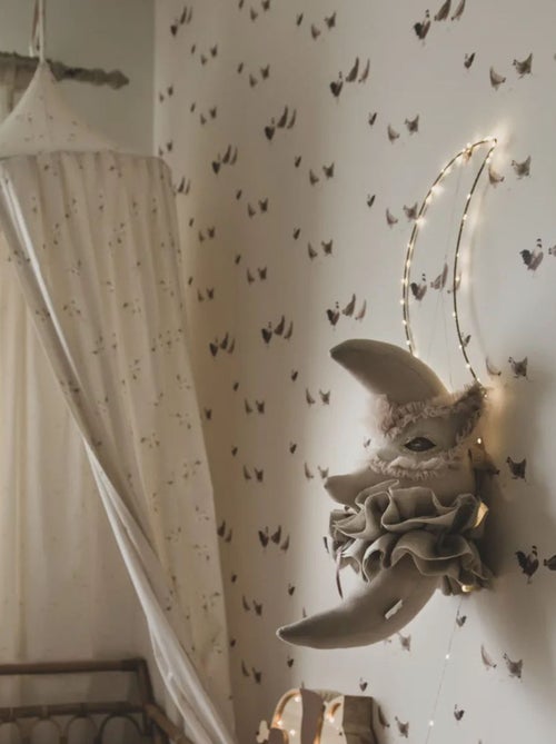 SEVIRA KIDS | Trophée mural lune Venise en lin – décoration chambre bébé enfant - Kiabi