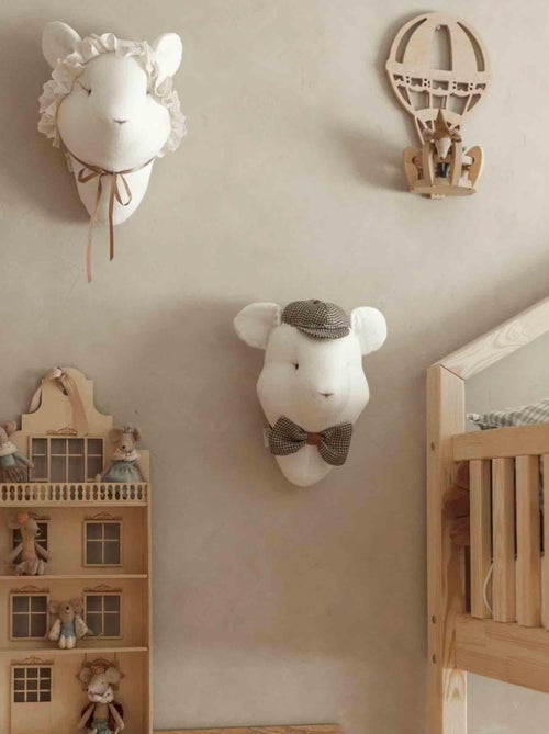 SEVIRA KIDS | Trophée mural Souris Edouard en lin – décoration chambre bébé enfant - Kiabi