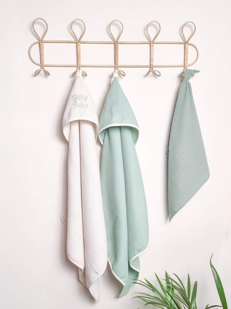 SEVIRA KIDS|Cape de bain bébé en coton nid d'abeille Vert - Kiabi