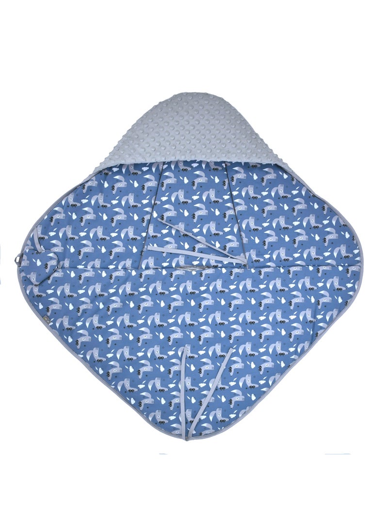 SEVIRA KIDS|Couverture enveloppante nid d'ange bébé réversible Bleu - Kiabi