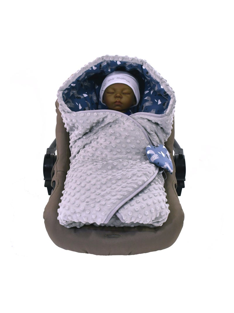 SEVIRA KIDS|Couverture enveloppante nid d'ange bébé réversible Bleu - Kiabi