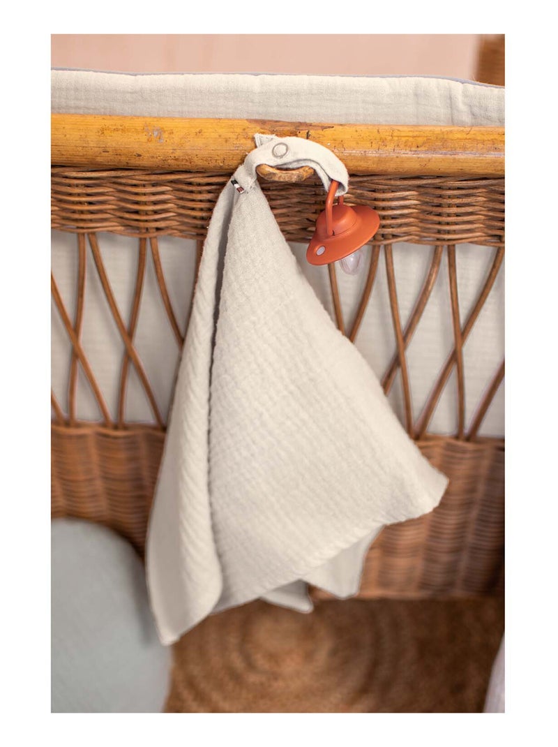 SEVIRA KIDS|Doudou lange attache tétine en gaze de coton Jeanne Ecru - Kiabi