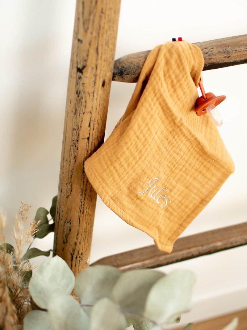 SEVIRA KIDS|Doudou lange attache tétine en gaze de coton Jeanne Marron clair - Kiabi