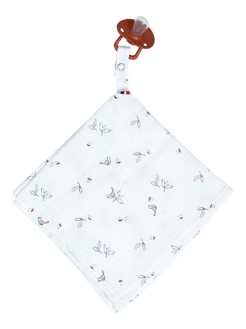 SEVIRA KIDS|Doudou lange attache tétine en gaze de coton Melody - Kiabi