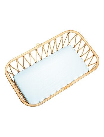 SEVIRA KIDS|Drap housse berceau en gaze de coton à carreaux