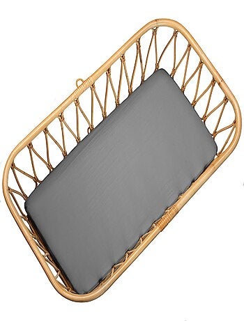 SEVIRA KIDS|Drap housse berceau en gaze de coton à carreaux