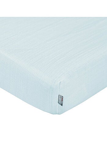 SEVIRA KIDS|Drap housse en gaze de coton à carreaux