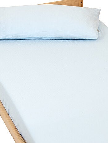 SEVIRA KIDS|Drap housse uni en gaze de coton