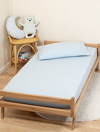 SEVIRA KIDS|Drap housse uni en gaze de coton