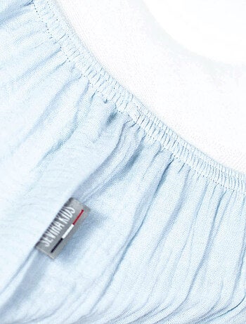 SEVIRA KIDS|Drap housse uni en gaze de coton