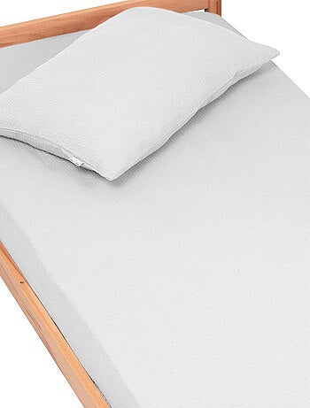 SEVIRA KIDS|Drap housse uni en gaze de coton