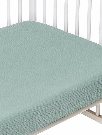 SEVIRA KIDS|Drap housse uni en gaze de coton