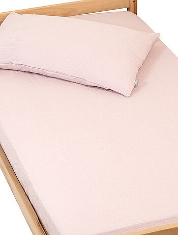 SEVIRA KIDS|Drap housse uni en gaze de coton