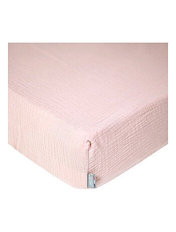 SEVIRA KIDS|Drap housse uni en gaze de coton