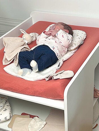 SEVIRA KIDS|Housse de matelas à langer + éponge bambou Jeanne