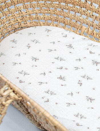 SEVIRA KIDS|Lot de 3 Draps housses couffin en gaze de coton Melody