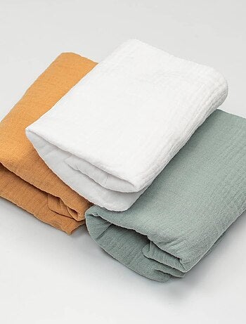SEVIRA KIDS|Lot de 3 Draps housses couffin en gaze de coton Tendance