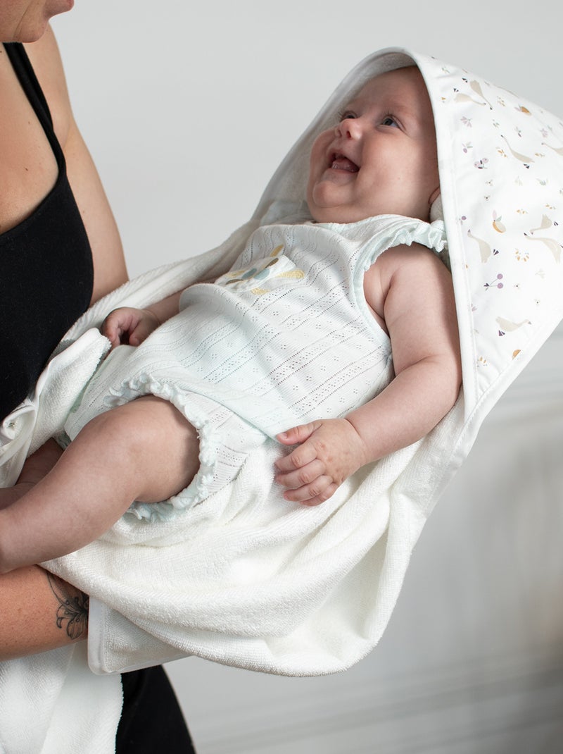 SEVIRA KIDS|Ma première cape de bain en coton et bambou Sidonia Blanc - Kiabi