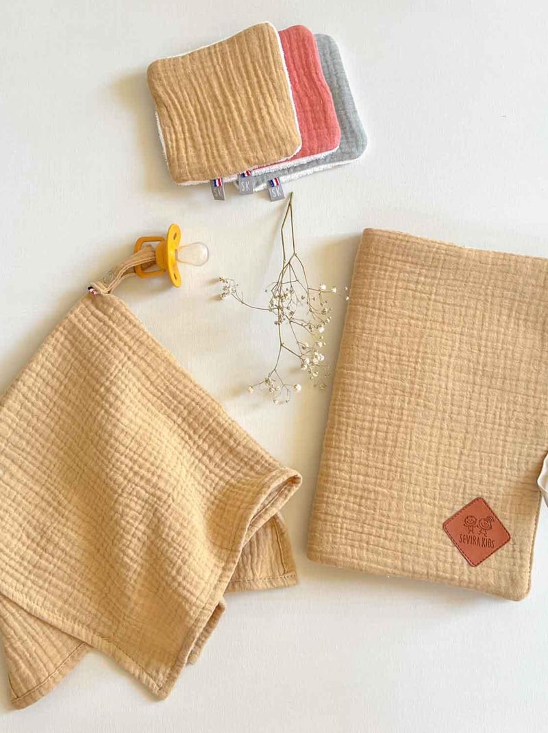 SEVIRA KIDS|Protège carnet de santé en gaze de coton Jeanne Vieux rose - Kiabi