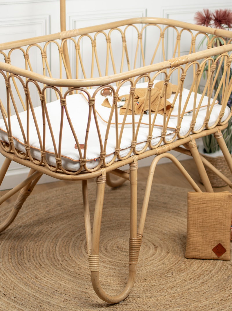 SEVIRA KIDS|Set berceau couverture et coussin en gaze de coton Jeanne Blanc - Kiabi