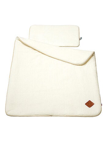 SEVIRA KIDS|Set berceau couverture et coussin en gaze de coton Jeanne