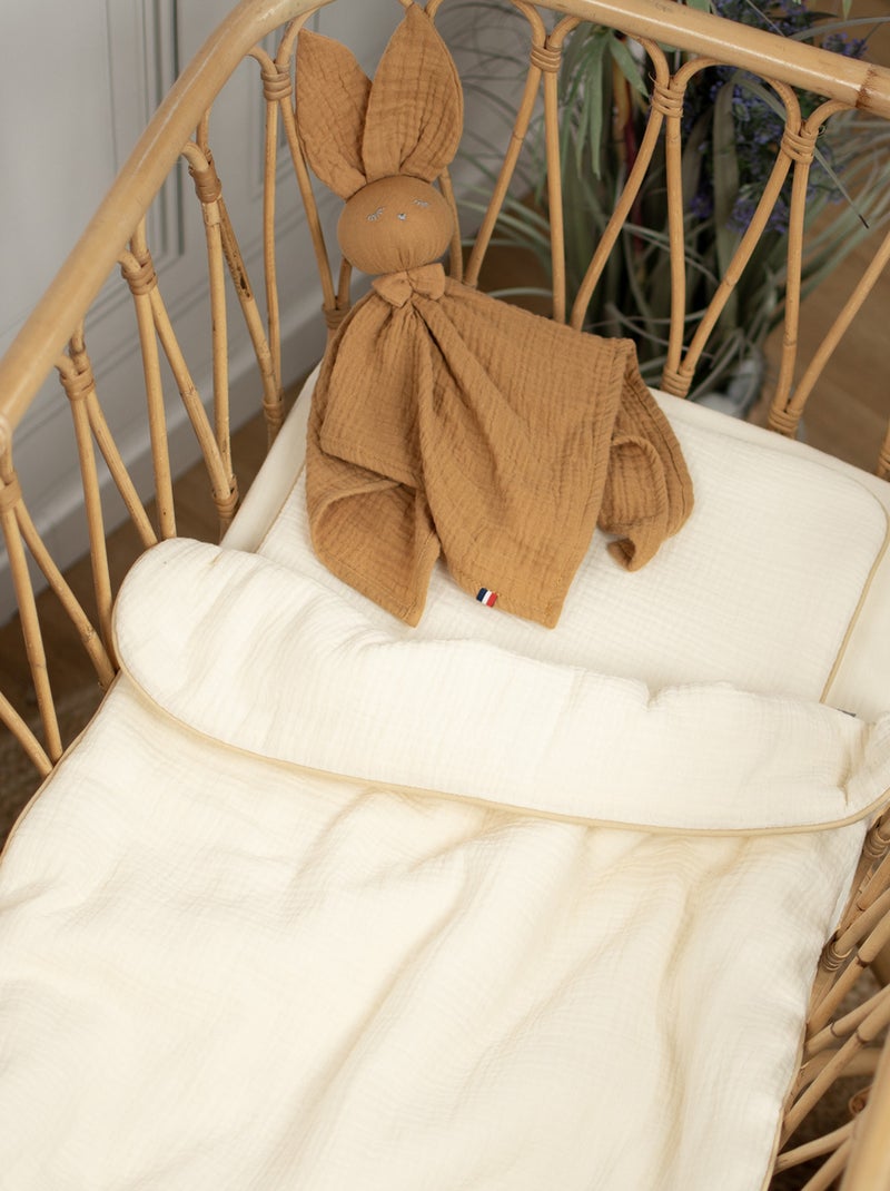 SEVIRA KIDS|Set berceau couverture et coussin en gaze de coton Jeanne Ecru - Kiabi
