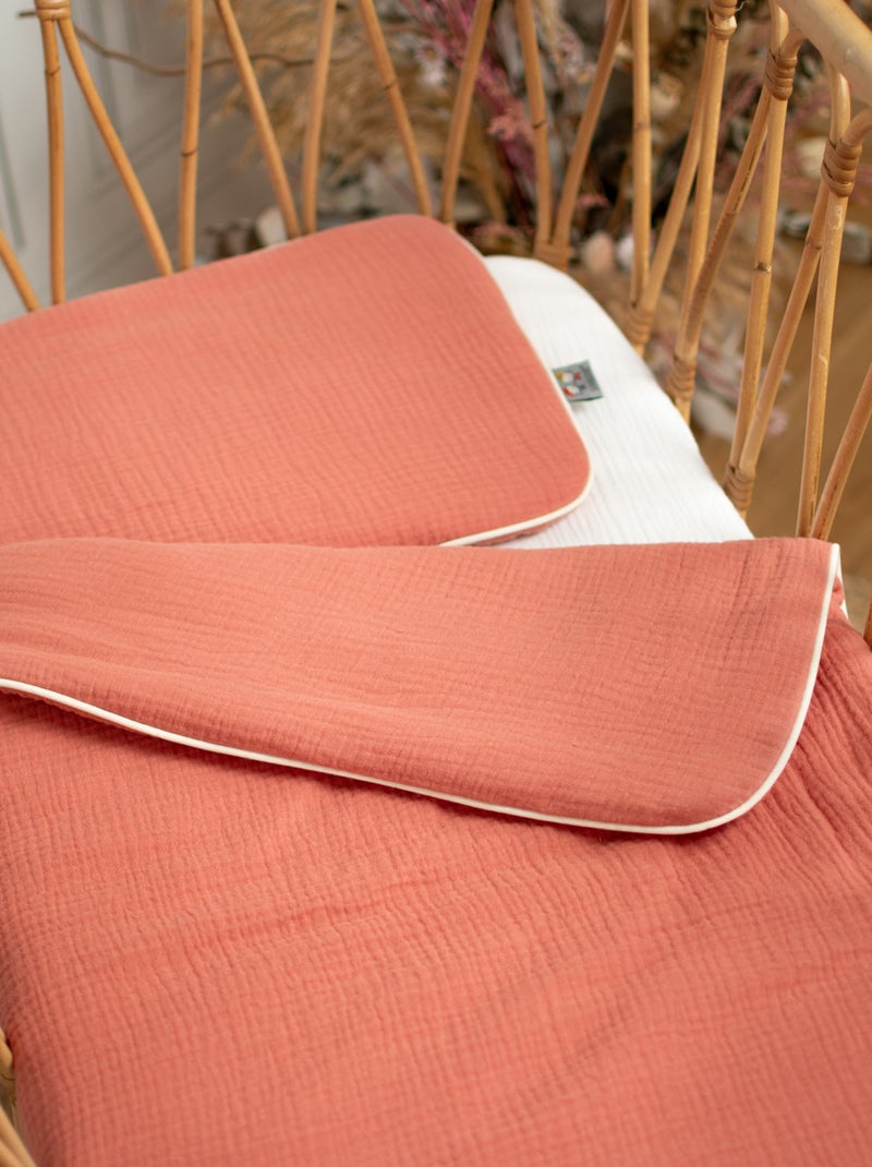 SEVIRA KIDS|Set berceau couverture et coussin en gaze de coton Jeanne Marron - Kiabi