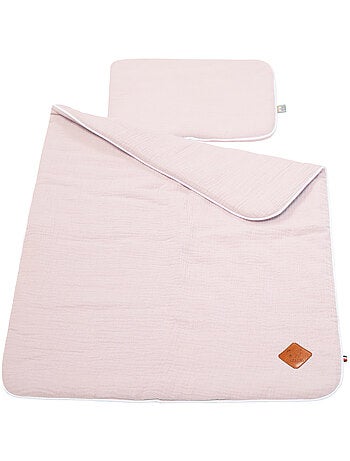 SEVIRA KIDS|Set berceau couverture et coussin en gaze de coton Jeanne