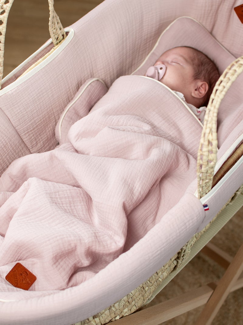 SEVIRA KIDS|Set berceau couverture et coussin en gaze de coton Jeanne Rose - Kiabi