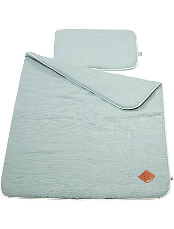 SEVIRA KIDS|Set berceau couverture et coussin en gaze de coton Jeanne