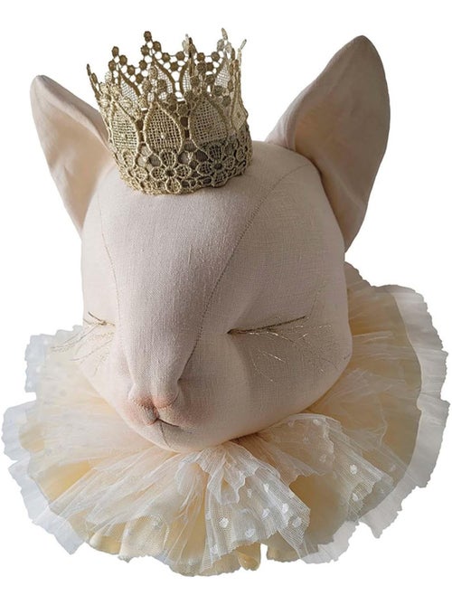 SEVIRA KIDS|Trophée mural Chat en lin – décoration chambre bébé enfant - Kiabi